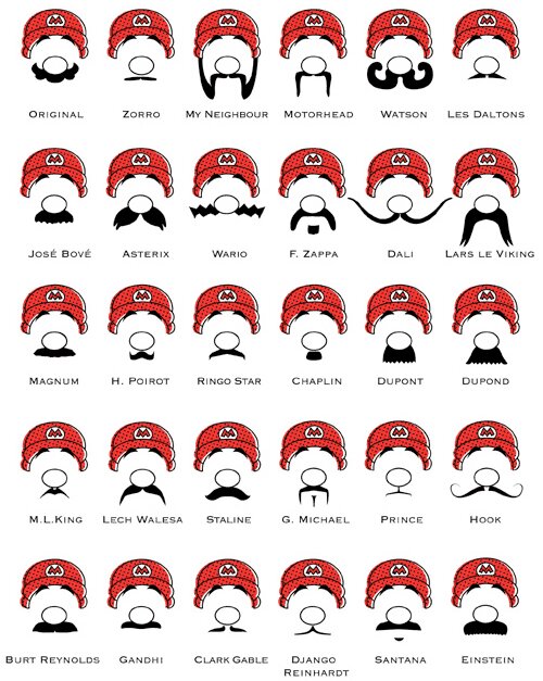 moustaches mario Des moustaches designs et créatives