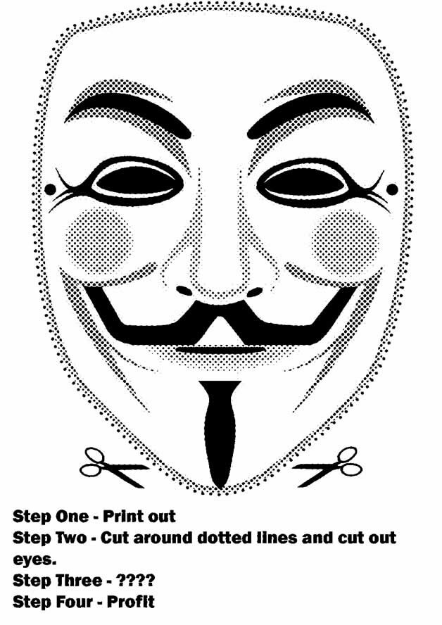 Masque V For Vendetta2 Devenez un Anonymous, créez et portez le masque