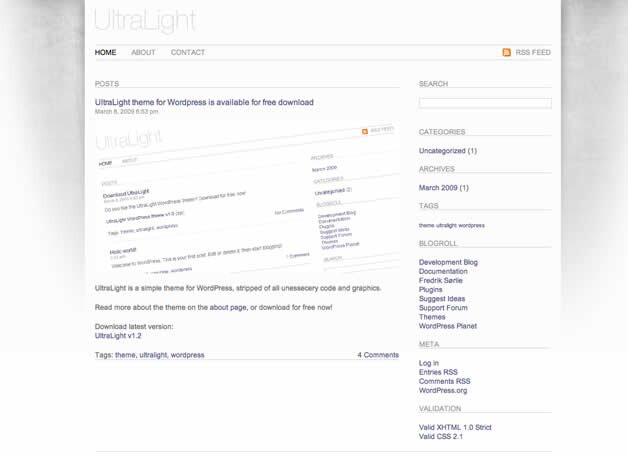 ultralight 10+ Thèmes wordpress minimalistes,épurés et gratuits